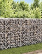 vidaXL Габионна стена поцинкована стомана 450x30x100 см