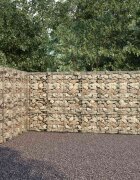 vidaXL Габионна стена с капаци поцинкована стомана 900x50x200 см
