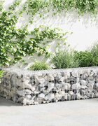 vidaXL Габионна стена с капаци поцинкована стомана 900x50x50 см