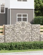 vidaXL Габионни кошници арка 11 бр 200x30x120/140см поцинковано желязо