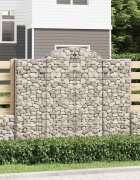 vidaXL Габионни кошници арка 15 бр 200x50x160/180см поцинковано желязо