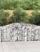 vidaXL Габионни кошници арка 15 бр 400x30x80/100 см поцинковано желязо