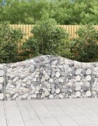 vidaXL Габионни кошници арка 18 бр 200x30x80/100 см поцинковано желязо