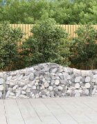 vidaXL Габионни кошници арка 2 бр 200x30x60/80 см поцинковано желязо