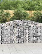 vidaXL Габионни кошници арка 2 бр 400x50x100/120 см поцинковано желязо