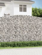 vidaXL Габионни кошници арка 2 бр 400x50x220/240 см поцинковано желязо