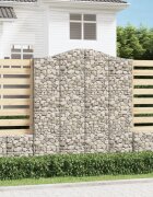 vidaXL Габионни кошници арка 3 бр 200x30x220/240 см поцинковано желязо