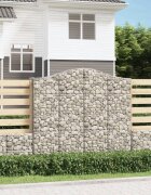 vidaXL Габионни кошници арка 3 бр 200x50x180/200 см поцинковано желязо
