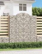 vidaXL Габионни кошници арка 3 бр 200x50x220/240 см поцинковано желязо