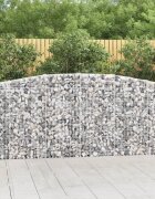vidaXL Габионни кошници арка 3 бр 400x30x100/120 см поцинковано желязо