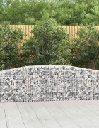 vidaXL Габионни кошници арка 3 бр 400x30x60/80 см поцинковано желязо