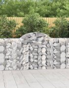 vidaXL Габионни кошници арка 4 бр 200x30x100/120 см поцинковано желязо