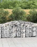 vidaXL Габионни кошници арка 4 бр 400x50x80/100 см поцинковано желязо
