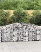 vidaXL Габионни кошници арка 5 бр 400x50x80/100 см поцинковано желязо