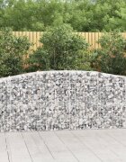 vidaXL Габионни кошници арка 5 бр 400x50x80/100 см поцинковано желязо