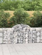 vidaXL Габионни кошници арка 50 бр 200x30x80/100 см поцинковано желязо