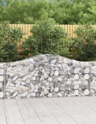 vidaXL Габионни кошници арка 6 бр 200x30x80/100 см поцинковано желязо