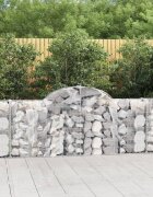 vidaXL Габионни кошници арка 6 бр 200x30x80/100 см поцинковано желязо