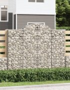 vidaXL Габионни кошници арка 8 бр 200x50x160/180 см поцинковано желязо