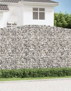 vidaXL Габионни кошници арка 8 бр 400x50x220/240 см поцинковано желязо