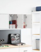 vidaXL гараж стена шкафове 2 бр бели инженерно дърво