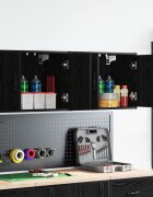 vidaXL гараж стена шкафове 2 бр черен инженерно дърво