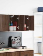 vidaXL гараж стена шкафове 2 бр kафяв дъб инженерно дърво