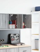 vidaXL гараж стена шкафове 2 бр сив сонома инженерно дърво