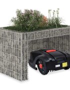 vidaXL Гараж за косачка с повдигнато легло 110x80x60 см стоманена тел