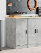 vidaXL Гаражен шкаф за съхранение бетонно сив 40x51x85 см бор масив