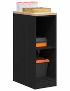vidaXL Гаражен шкаф за съхранение черен 30x51x85 см бор масив