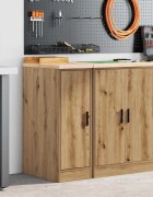 vidaXL Гаражен шкаф за съхранение дъб артизан 30x51x85 см бор масив