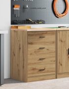 vidaXL Гаражен шкаф за съхранение дъб артизан 60x51x85 см бор масив