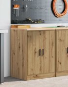vidaXL Гаражен шкаф за съхранение дъб артизан 60x51x85 см бор масив
