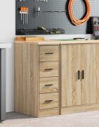 vidaXL Гаражен шкаф за съхранение дъб сонома 30x51x85 см бор масив