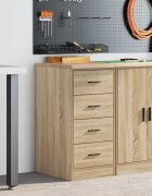 vidaXL Гаражен шкаф за съхранение дъб сонома 40x51x85 см бор масив