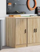 vidaXL Гаражен шкаф за съхранение дъб сонома 40x51x85 см бор масив