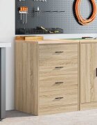 vidaXL Гаражен шкаф за съхранение дъб сонома 60x51x85 см бор масив
