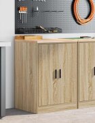 vidaXL Гаражен шкаф за съхранение дъб сонома 60x51x85 см бор масив