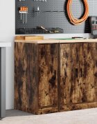 vidaXL Гаражен шкаф за съхранение опушен дъб 30x51x85 см бор масив