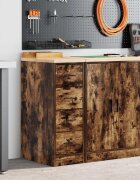 vidaXL Гаражен шкаф за съхранение опушен дъб 30x51x85 см бор масив