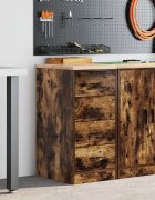 vidaXL Гаражен шкаф за съхранение опушен дъб 40x51x85 см бор масив