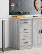 vidaXL Гаражен шкаф за съхранение сив сонома 40x51x85 см бор масив