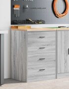vidaXL Гаражен шкаф за съхранение сив сонома 60x51x85 см бор масив