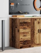 vidaXL Гаражен шкаф за съхранение старо дърво 40x51x85 см бор масив
