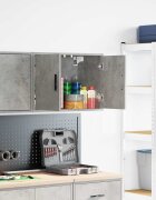 vidaXL Гаражен стенен шкаф Бетон Сив Инженерна дървесина