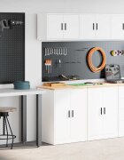 vidaXL гаражни шкафове 2 бр бели инженерно дърво