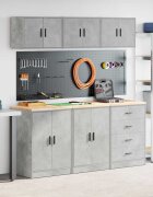 vidaXL гаражни шкафове 6 бр бетонно сиви инженерно дърво