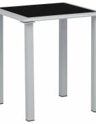 vidaXL Garden Table Black and Silver 41x41x45 cm Steel and Glass
