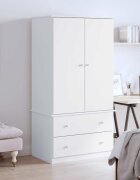 vidaXL Гардероб ALTA бял 90x55x170 см бор масив
